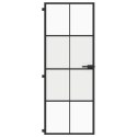  Drzwi wewnętrzne, czarne, 76x201,5 cm, szkło i aluminium Lumarko!