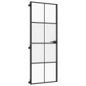  Drzwi wewnętrzne, czarne, 76x201,5 cm, szkło i aluminium Lumarko!