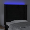  Zagłówek do łóżka z LED, czarny, 103x16x118/128 cm, aksamit Lumarko!