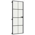 Drzwi wewnętrzne, czarne, 76x201,5 cm, szkło i aluminium Lumarko!