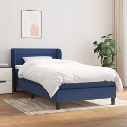  Łóżko kontynentalne z materacem, niebieskie, tkanina, 90x190 cm Lumarko!