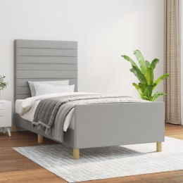 Rama łóżka z zagłówkiem, jasnoszara, 100x200 cm, obity tkaniną Lumarko!
