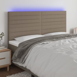 Zagłówek do łóżka z LED, taupe, 200x5x118/128 cm, tkanina Lumarko!