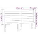 Zagłówek do łóżka z LED, taupe, 203x16x118/128 cm, tkanina Lumarko!