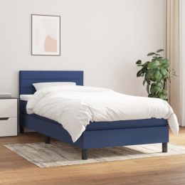  Łóżko kontynentalne z materacem, niebieskie, tkanina, 90x190 cm Lumarko!