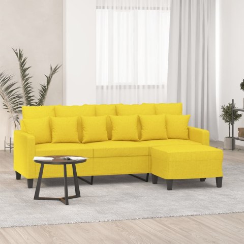 3-osobowa sofa z podnóżkiem, jasnożółty, 180 cm, tkaniną Lumarko!