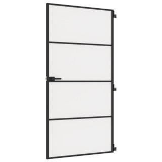 VidaXL Drzwi wewnętrzne, czarne, 102,5x201,5 cm, szkło i aluminium