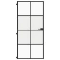  Drzwi wewnętrzne, czarne, 93x201,5 cm, szkło i aluminium Lumarko!