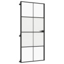  Drzwi wewnętrzne, czarne, 93x201,5 cm, szkło i aluminium Lumarko!