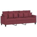 Sofa 3-osobowa, winna czerwień, 180 cm,tapicerowana tkaniną Lumarko!