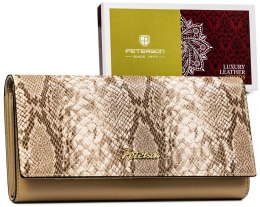 Duży portfel damski z wężowym wzorem — Peterson Lumarko!
