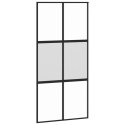 Drzwi przesuwne, czarne, 102,5x205cm, szkło hartowane aluminium Lumarko!