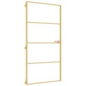 Drzwi wewnętrzne, złote, 102,5x201,5 cm, szkło i aluminium Lumarko!