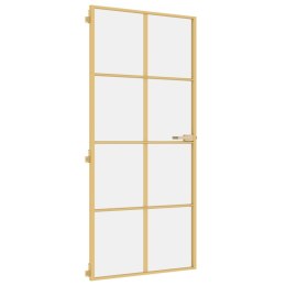 Drzwi wewnętrzne, złote, 93x201,5 cm, szkło i aluminium Lumarko!