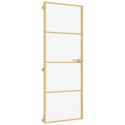 Drzwi wewnętrzne, złote, 76x201,5 cm, szkło i aluminium Lumarko!