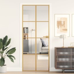 Drzwi wewnętrzne, złote, 83x201,5 cm, szkło i aluminium Lumarko!