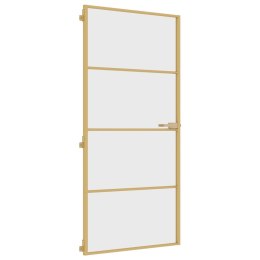 Drzwi wewnętrzne, złote, 93x201,5 cm, szkło i aluminium Lumarko!