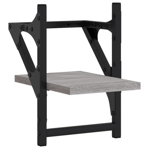 Półki ścienne z drążkami, 2 szt., szary dąb sonoma, 20x25x30 cm Lumarko!