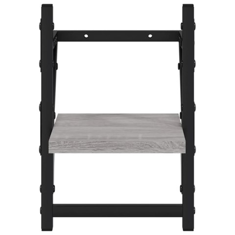 Półki ścienne z drążkami, 2 szt., szary dąb sonoma, 20x25x30 cm Lumarko!