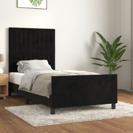Rama łóżka z zagłówkiem, czarna, 80x200 cm, aksamitna Lumarko!