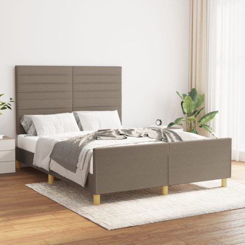 Rama łóżka z zagłówkiem, taupe, 140x200 cm, obita tkaniną Lumarko!