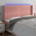 Zagłówek do łóżka z LED, różowy, 183x16x118/128 cm, aksamit Lumarko!