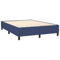 Łóżko kontynentalne z materacem, niebieskie, tkanina 140x200 cm Lumarko!