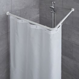 Narożny drążek prysznicowy, 90x90 cm, biały Lumarko!