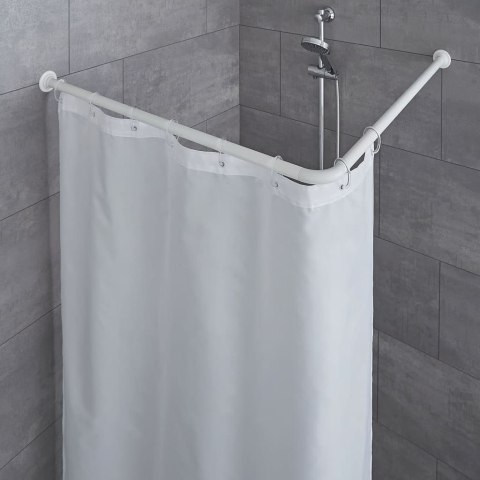 Kleine Wolke Narożny drążek prysznicowy, 90x90 cm, biały Lumarko!