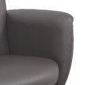 Rozkładany fotel z podnóżkiem, szary, sztuczna skóra Lumarko!