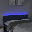 Zagłówek do łóżka z LED, niebieski, 144x5x78/88 cm, tkanina Lumarko!