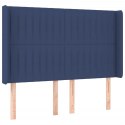 Zagłówek do łóżka z LED, niebieski, 147x16x118/128 cm, tkanina Lumarko!