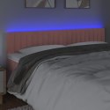 Zagłówek do łóżka z LED, różowy, 180x5x78/88 cm, aksamit Lumarko!