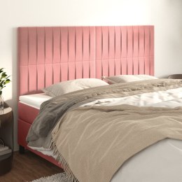 Zagłówki do łóżka, 4 szt., różowy, 80x5x78/88 cm, aksamit Lumarko!