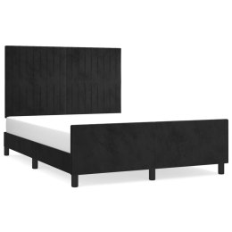 Rama łóżka z zagłówkiem, czarna, 140x200 cm, aksamitna Lumarko!