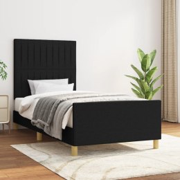 Rama łóżka z zagłówkiem, czarna, 80x200 cm, obita tkaniną Lumarko!
