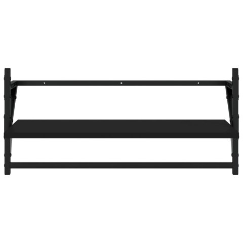 Zestaw 4 półek ściennych z drążkami, czarny Lumarko!