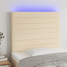 Zagłówek do łóżka z LED, kremowy, 80x5x118/128 cm, tkanina Lumarko!