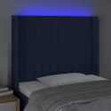 Zagłówek do łóżka z LED, niebieski, 83x16x118/128 cm, tkanina Lumarko!