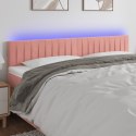 Zagłówek do łóżka z LED, różowy, 160x5x78/88 cm, aksamit Lumarko!