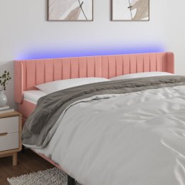 Zagłówek do łóżka z LED, różowy, 183x16x78/88 cm, aksamit Lumarko!