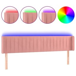 Zagłówek do łóżka z LED, różowy, 203x16x78/88 cm, aksamit Lumarko!