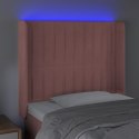 Zagłówek do łóżka z LED, różowy, 83x16x118/128 cm, aksamit Lumarko!