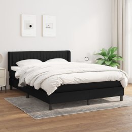 Łóżko kontynentalne z materacem, czarne, tkanina 140x200 cm Lumarko!