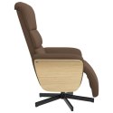 Rozkładany fotel z podnóżkiem, brązowy, tkanina Lumarko!