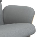 Rozkładany fotel z podnóżkiem, jasnoszary, obity tkaniną Lumarko!