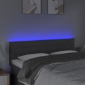 Zagłówek do łóżka z LED, ciemnoszary, 144x5x78/88 cm, tkanina Lumarko!