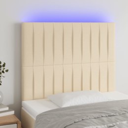 Zagłówek do łóżka z LED, kremowy, 80x5x118/128 cm, tkanina Lumarko!