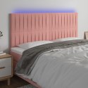 Zagłówek do łóżka z LED, różowy, 180x5x118/128 cm, aksamit Lumarko!