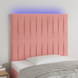 Zagłówek do łóżka z LED, różowy, 80x5x118/128 cm, aksamit Lumarko!